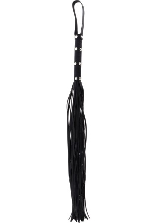Long Studded Flogger Whip Black