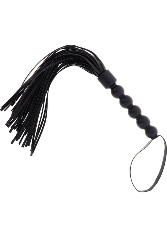 Short Beaded Flogger Whip Black