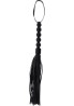 Short Beaded Flogger Whip Black