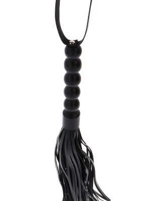 Short Beaded Flogger Whip Black