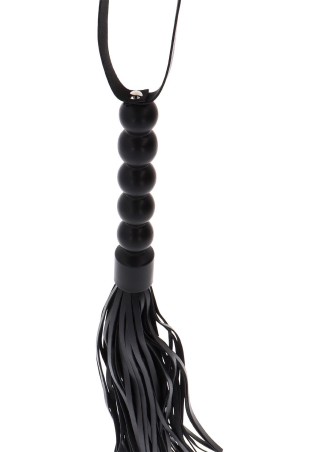 Short Beaded Flogger Whip Black