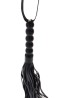Short Beaded Flogger Whip Black