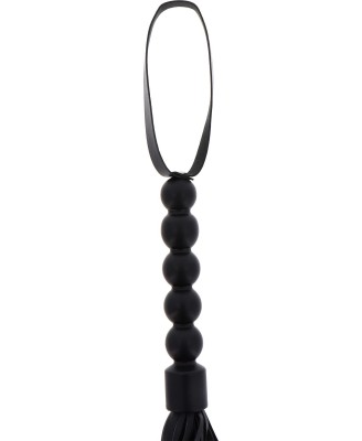 Short Beaded Flogger Whip Black