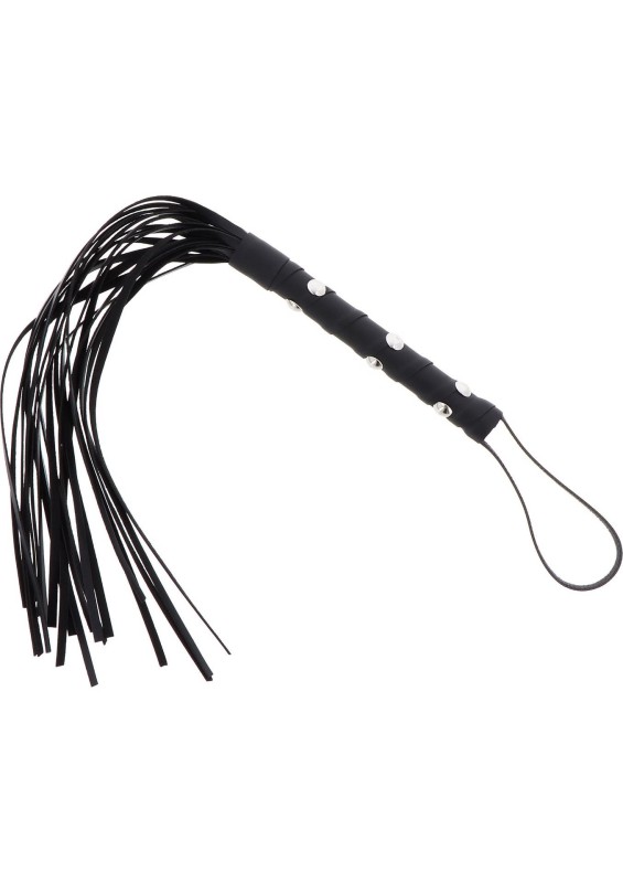 Short Studded Flogger Whip Black