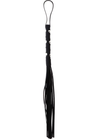 Short Studded Flogger Whip Black