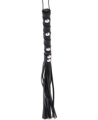 Short Studded Flogger Whip Black