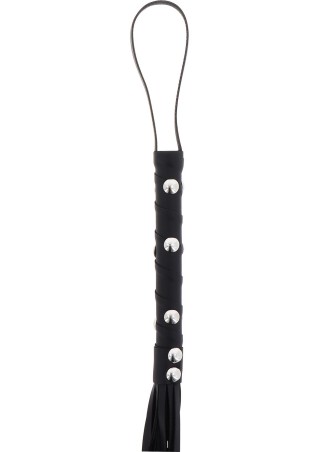 Short Studded Flogger Whip Black