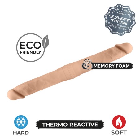 Dildo Silexd - Twins Dildo Flesh S - Podwójne cieliste Dildo 38 cm