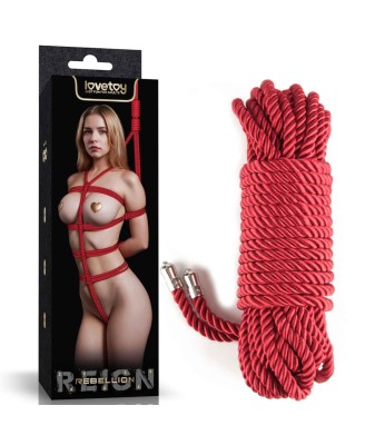 Rebellion Reign Crimson Silky Bondage Rope - Czerwony Sznur do Bondage