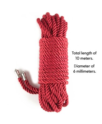 Rebellion Reign Crimson Silky Bondage Rope - Czerwony Sznur do Bondage