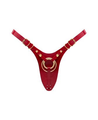 LEATHERETTE HARNESS FABULOUS - ONE SIZE - RED GLOSSY
