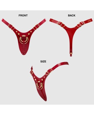 LEATHERETTE HARNESS FABULOUS - ONE SIZE - RED GLOSSY