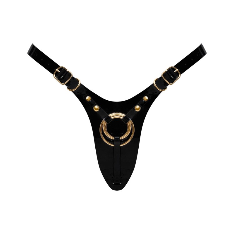 LEATHERETTE HARNESS FABULOUS - ONE SIZE - BLACK GLOSSY