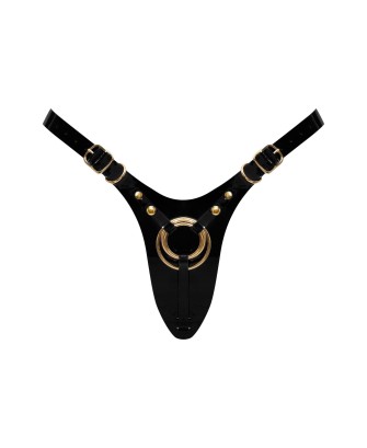LEATHERETTE HARNESS FABULOUS - ONE SIZE - BLACK GLOSSY