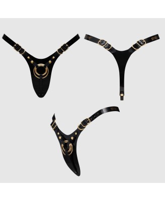 LEATHERETTE HARNESS FABULOUS - ONE SIZE - BLACK GLOSSY