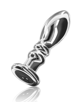 Buttplug Vibr. Ribbed Medium Silver