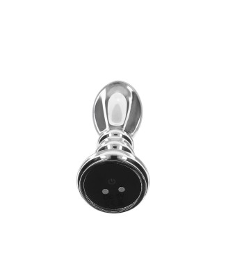 Buttplug Vibr. Ribbed Medium Silver