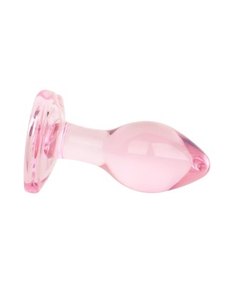 Anal Collection - Różowy - Mały Szklany Korek Analny - 7 cm