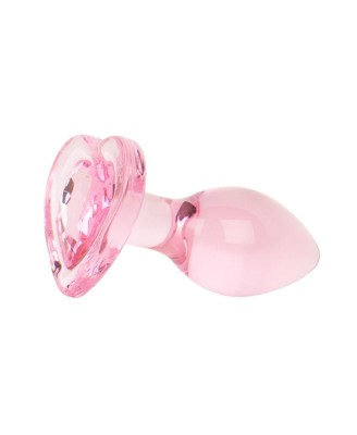 Anal Collection - Różowy - Mały Szklany Korek Analny - 7 cm