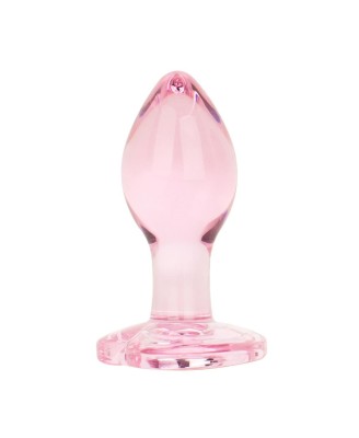 Anal Collection - Różowy - Mały Szklany Korek Analny - 7 cm