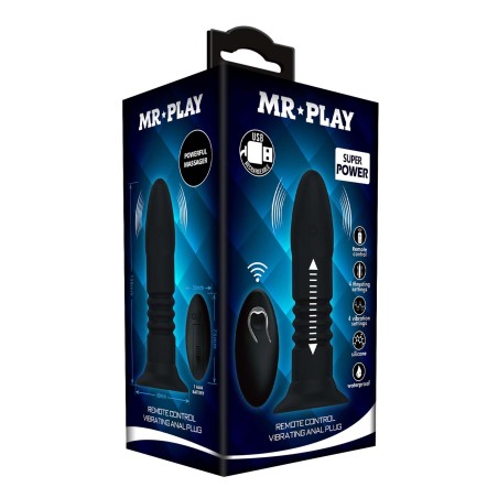 MR PLAY - VIBRATING ANAL PLUG 4 vibrations 4 thrusting Remote Control