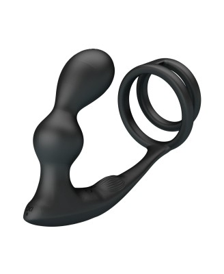 MR PLAY - VIBRATING ANAL PLUG with RING - Masażer Prostaty na Pilota - 12 poziomów