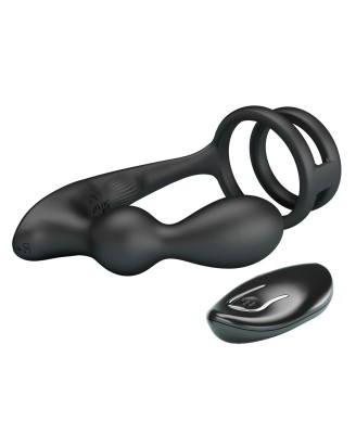 MR PLAY - VIBRATING ANAL PLUG with RING - Masażer Prostaty na Pilota - 12 poziomów