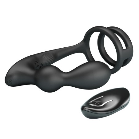 MR PLAY - VIBRATING ANAL PLUG with RING - Remote Control 12 functions