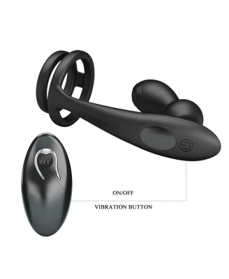 MR PLAY - VIBRATING ANAL PLUG with RING - Masażer Prostaty na Pilota - 12 poziomów