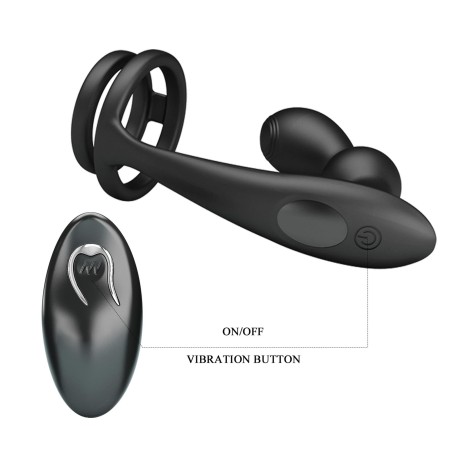 MR PLAY - VIBRATING ANAL PLUG with RING - Remote Control 12 functions