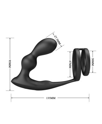 MR PLAY - VIBRATING ANAL PLUG with RING - Masażer Prostaty na Pilota - 12 poziomów