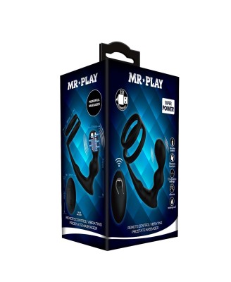 MR PLAY - VIBRATING ANAL PLUG with RING - Masażer Prostaty na Pilota - 12 poziomów