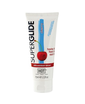 Żel-HOT Superglide CHERRY- 75ml edible lubricant waterbased -