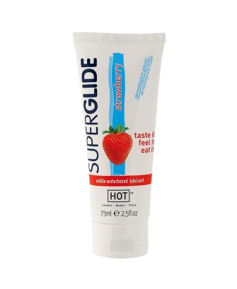 Żel-HOT Superglide STRAWBERRY- 75ml edible lubricant waterbased