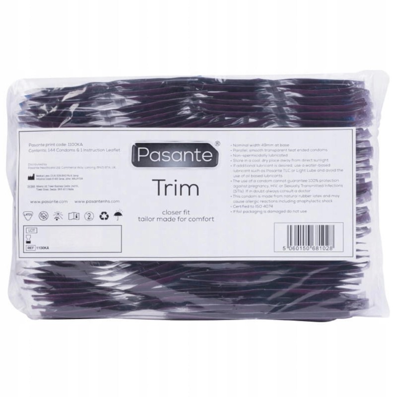 Pasante Trim Condoms Bulk Packs 144 pcs