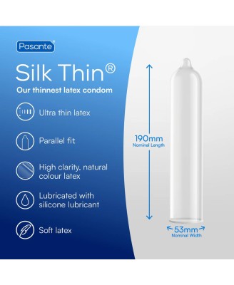 Pasante Silk Thin - Prezerwatywy Ultra Cienkie - 12 szt