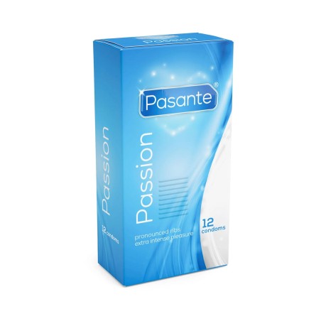 Pasante Ribbed/Passion Condoms 12 pcs