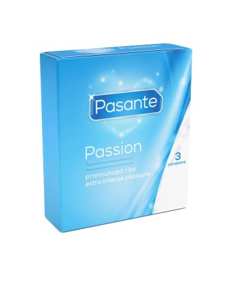 Pasante Ribbed Passion – Żebrowane Prezerwatywy - 3 szt