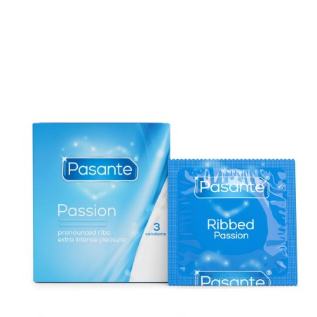 Pasante Ribbed Passion – Żebrowane Prezerwatywy - 3 szt