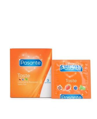 Pasante Flavours Taste – Kolorowe Prezerwatywy Smakowe - 3 szt