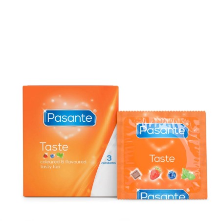 Pasante Flavours Taste – Kolorowe Prezerwatywy Smakowe - 3 szt