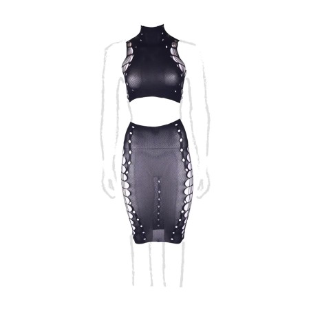 Kala XXXVII - Two Piece with Turtleneck, Crop Top and Skirt - Plus Size