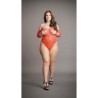 Crotchless Rhinestone Teddy - Plus Size