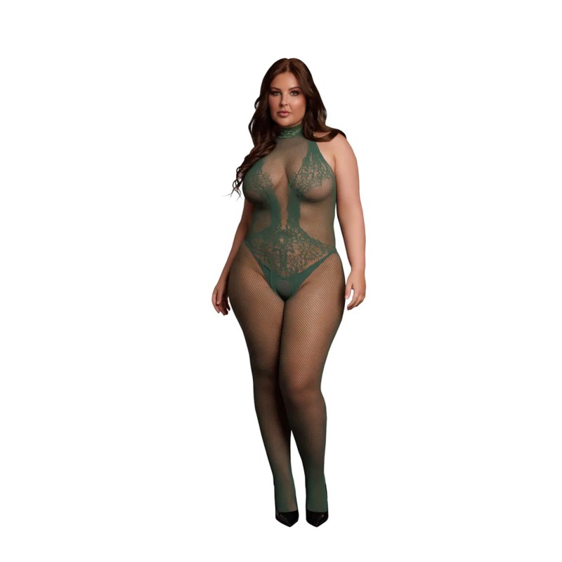 Fishnet and Lace Bodystocking - Queen Size