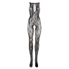 LeDesir Wzorzyste Bodystocking - Czarne - One Size