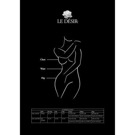 LeDesir Wzorzyste Bodystocking - Czarne - One Size
