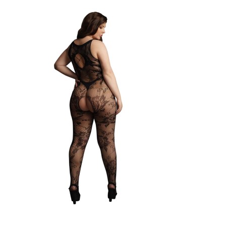 Criss Cross Neck Bodystocking - Plus Size