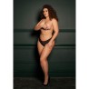 Zoe - Elastic Lace Brief with Back Lacing and Golden Details - Plus Size