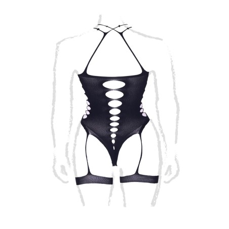 Metis XVI - Body with Garters and Crossed Neckline - Plus Size