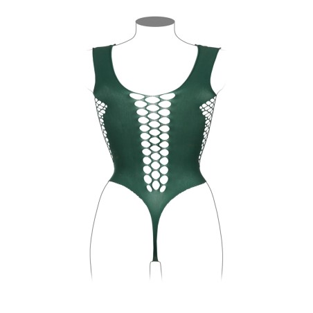 V-Neck Teddy with Opaque Panels - Queen Size